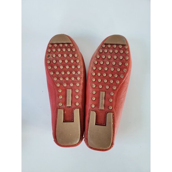 Tory Burch LOWELL 2 Orange Leather Driving Moccasin Loafers Size 9.5M Loafers - Picture 8 of 12